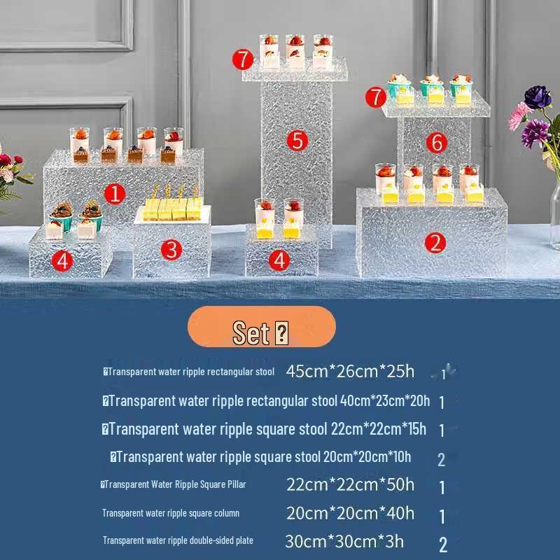 Acrylic Water Ripple Dessert Display Stand