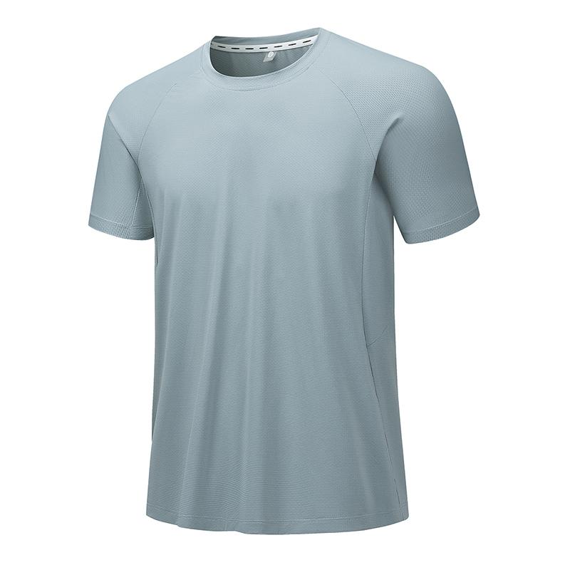 

Ice Silk T-shirt Quick-drying Clothing For Men Outdoor Sports And Fitness Short-sleeved Round Neck Cool T-shirt Ice Silk Top XL сірий колір