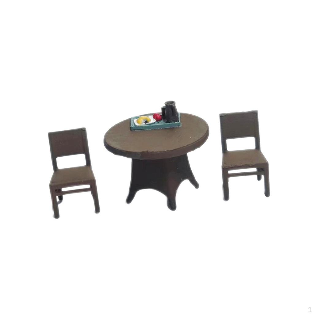3 Pieces 1/64 Desk Chair Set Beach Scenery DIY Projects Fairy Garden S Scale Collections Micro