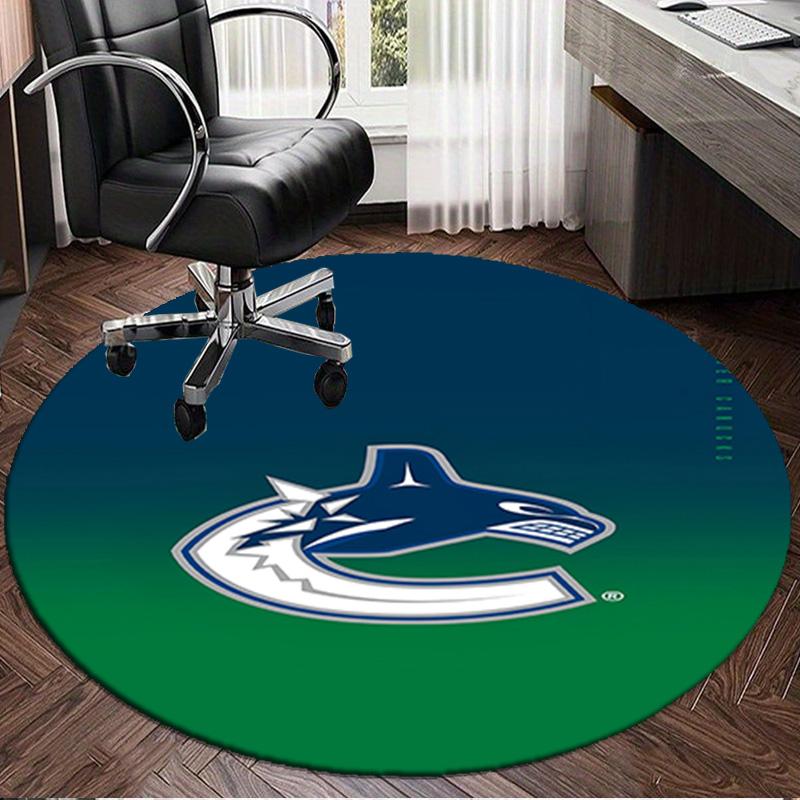 1PC Hockey Team Vancouver-Canucks Round Rug, Non-slip Chair Mat, Home Decor, Circle Carpet Perfect for Office, Bedroom, Living Room,Christmas gift