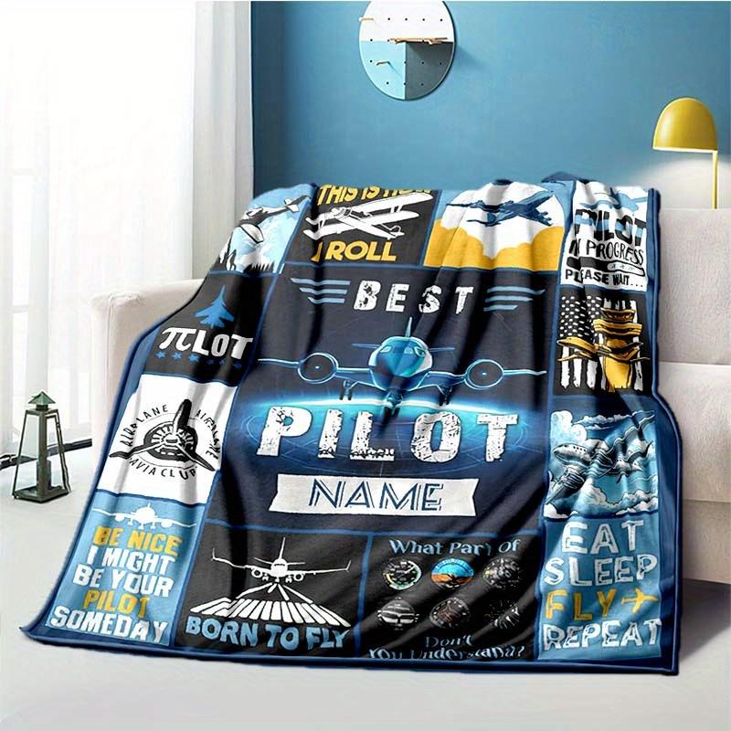 Pilot Customize Your Name Blanket Used For Chair Office Sofa Bed Camping Soft And Warm Giving Friends And Relatives Birthday Graduation Gift