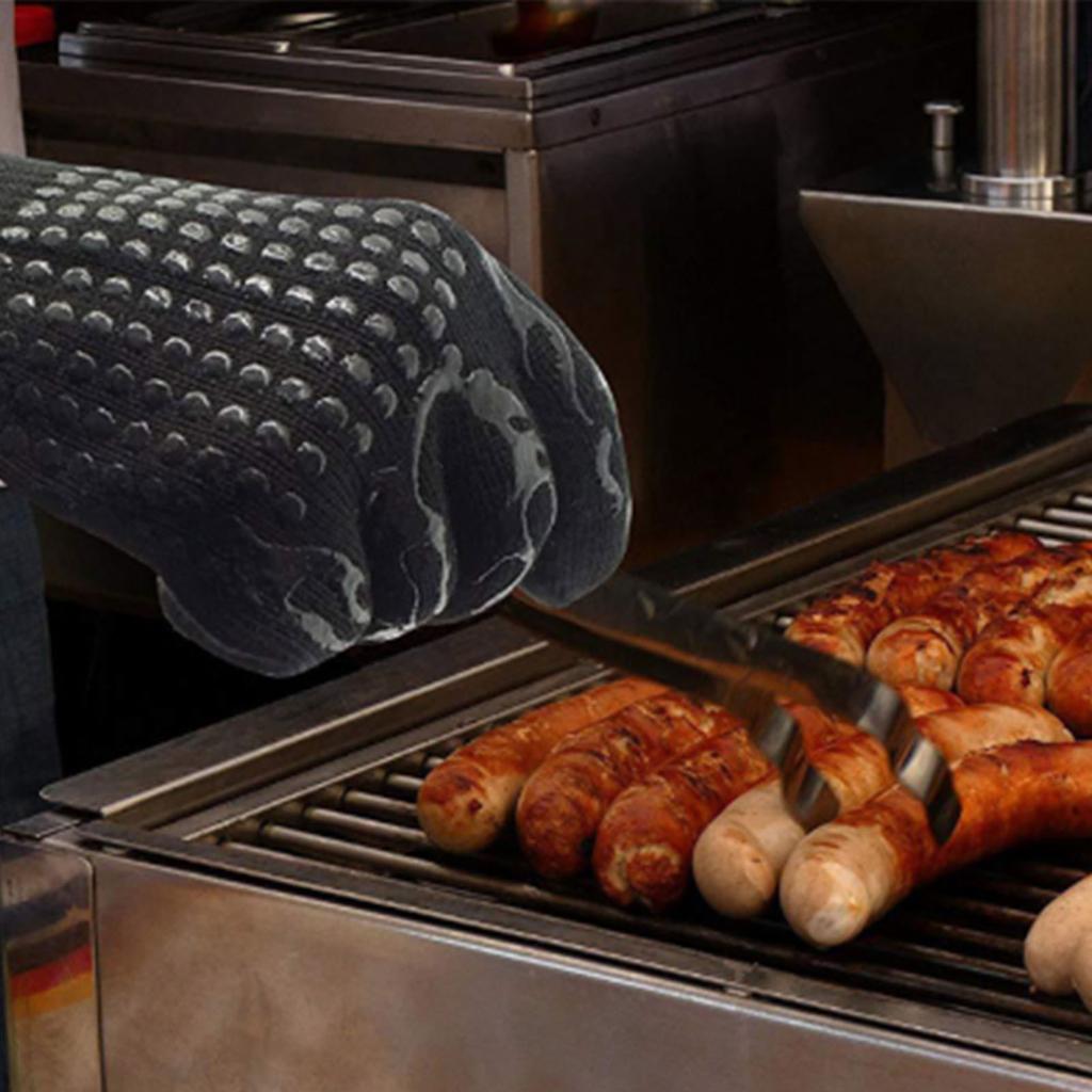 BBQ-Handschuhe Hitzebeständige Handschuhe Grillhandschuhe Silikon-Ofenhandschuhe Küchenhandschuhe zum Kochen Backen