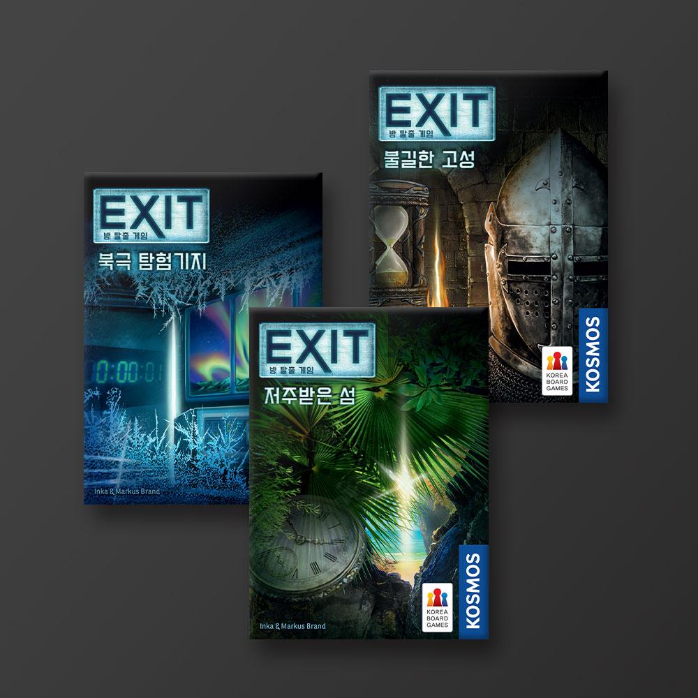 EXIT Set: The Polar Station + The Sinister Castle + The Cursed Island Board Game