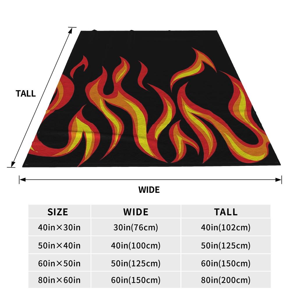 Fire Flames Blanket Soft Warm Flannel Throw Blanket Bedspread for Bed Living Room Picnic Travel Home Sofa