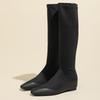 New inner heightening socks boots high elastic thin boots flat bottom nude elastic boots fashionable versatile low boots