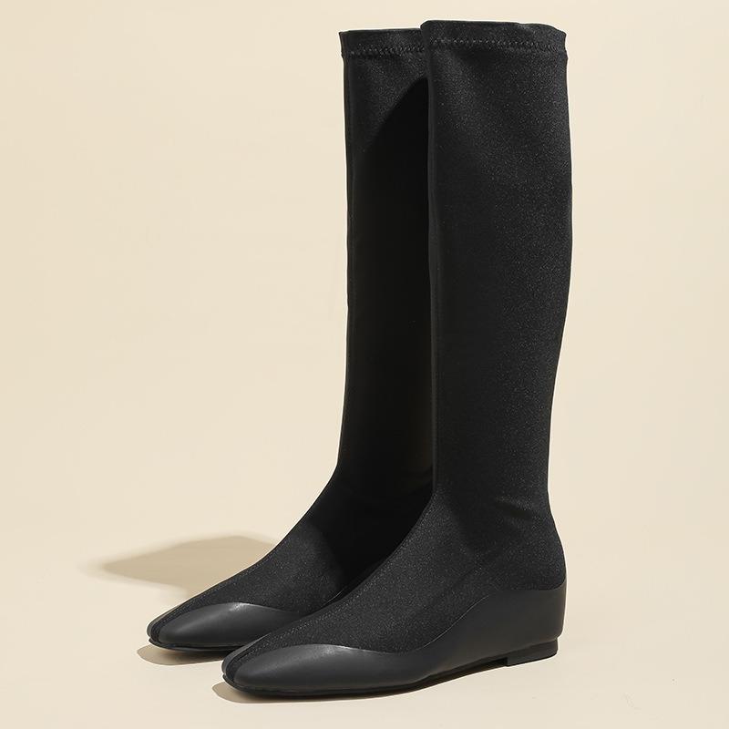 New inner heightening socks boots high elastic thin boots flat bottom nude elastic boots fashionable versatile low boots