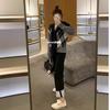 2025 new tongue-turning leather Agande training shoes women's platform casual lightweight rhombus round head lace-up sports shoes