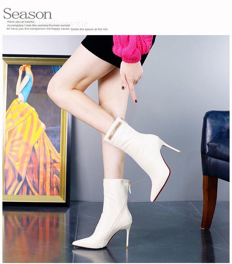 Women's Slim Stiletto Heeled Ankle Boots for Skirts - 2025 Spring/Autumn Fashion