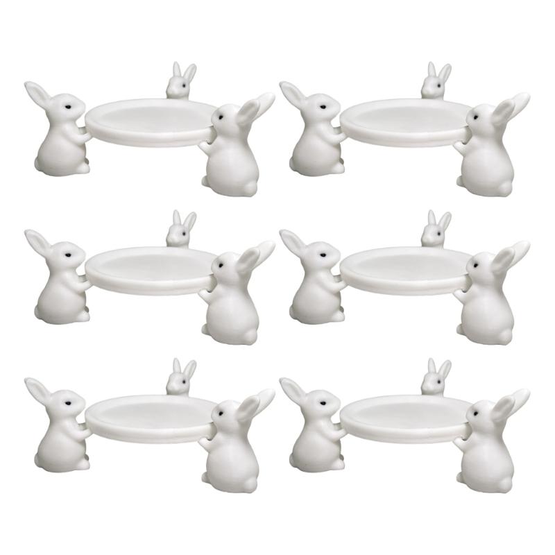 Cute Bunnies Design Decorative Tray 3D Printed Easter Rabbit Plate Cake Stand For Jewelry And Key Desk Organizers Decors