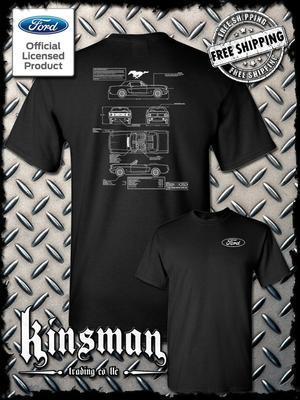 Ford Mustang Blueprint 2-Sided T-Shirt - Official Licensed Product