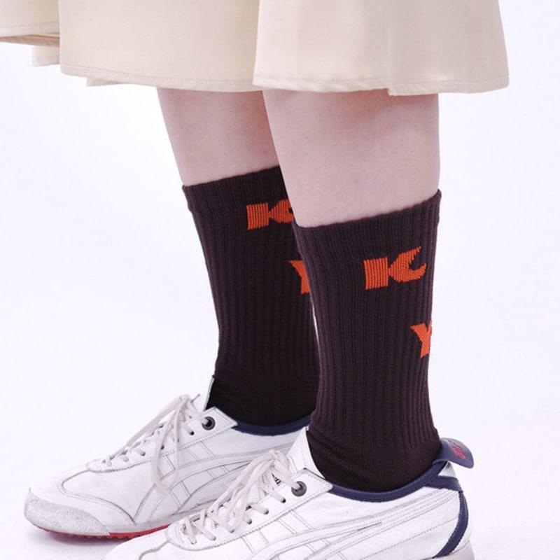 

НОСКИ КРЮ С АЛФАВИТОМ HANKY [Коричнево-оранжевые] BROWN-ORANGE