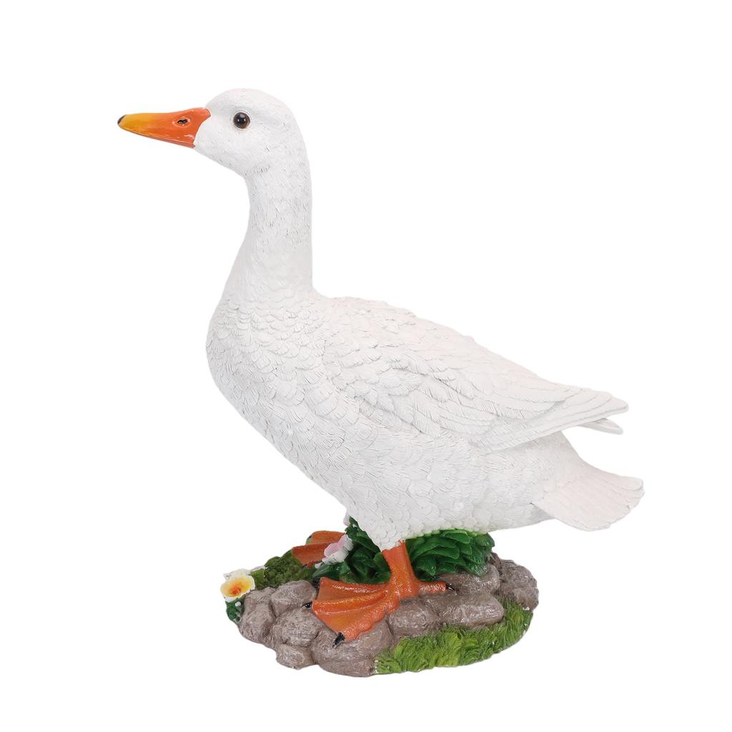 Porch Goose Statue Resin Duck Figurine Animal Sculpture for Indoor Outdoor Garden Lawn Yard Decor