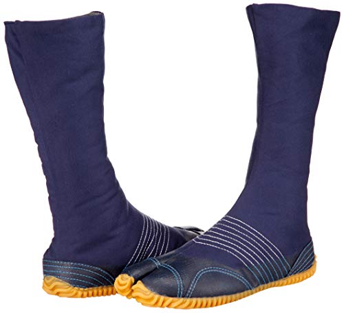Margo Tabi Socks, Fleece-Lined, Warm Jog Socks, 12-Count Deluxe, Unisex, Navy, Size 26.0 Cm, 2E