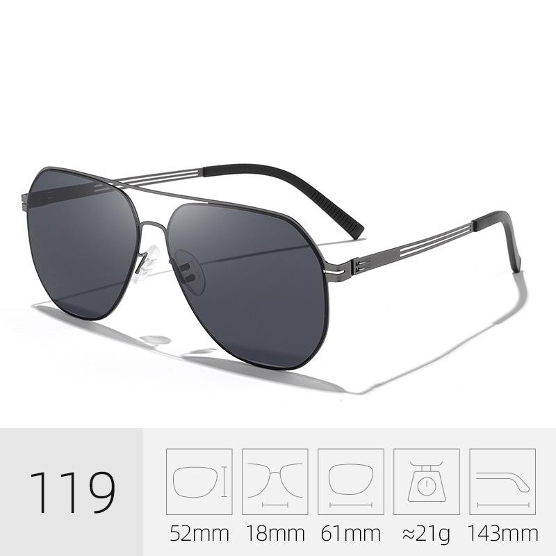 Men's Fashion Aviator Sunglasses - Large Metal Frame, Anti-UV, Double Bridge