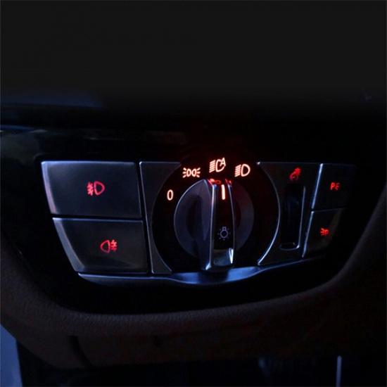 6pcs Silver ABS Car Front Headlight Switch Button Cover For BMW 5 G30 G31 17-23