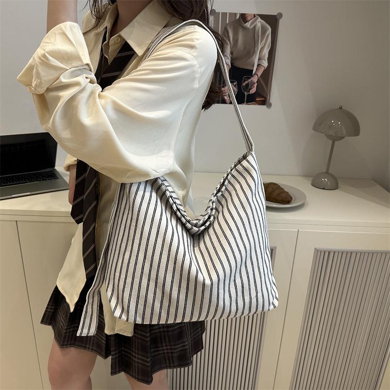 Nowa bawełniana i lniana torebka damska styl kampusowy studencka torba pod pachę na zakupy dojazdowa torba na ramię