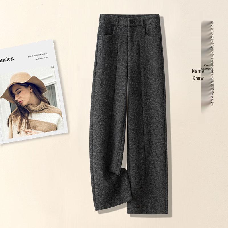 

Versatile Women s Plus Velvet Wide-Leg Pants for Autumn/Winter 2025 - Thick, Loose Fit, Straight-Leg Suit Pants XL /29 [115-125 lbs]