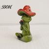 Exquisite Resin Crafts Yoga Mushroom Frog Figurine, Creative Statue, Cute Sitting Small Entrance Hall Decor Green Ornament for Home Office Shelf