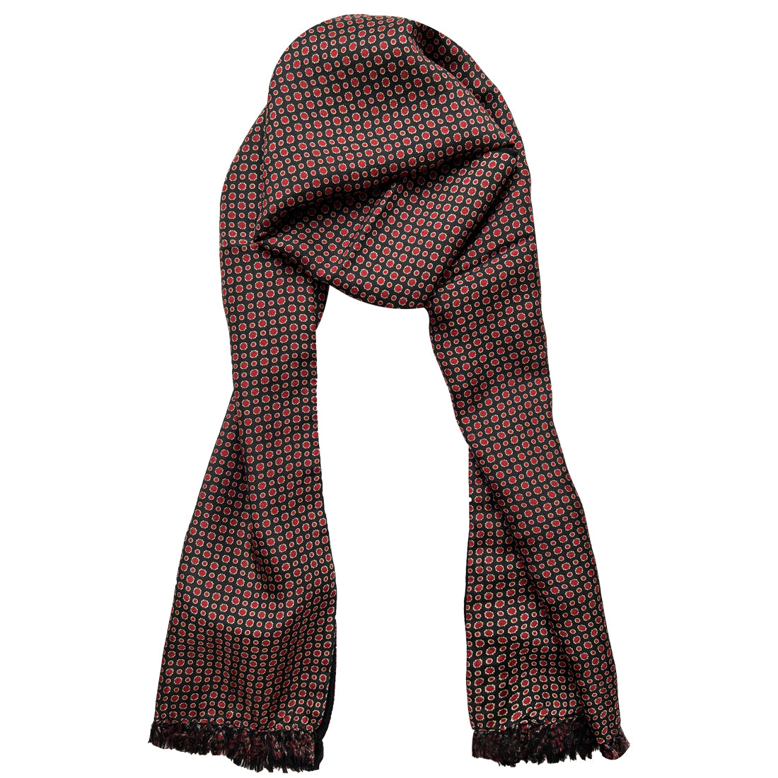 

Ikka Dukka Rectangular Black & Red Silk Scarf