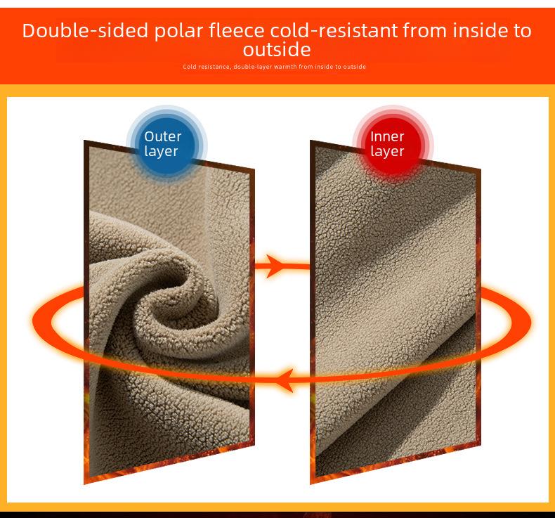 Pánské zimní oboustranné fleecové zateplené sportovní ležérní kalhoty