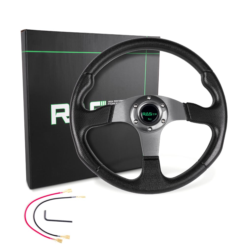 

Lightweight Aluminum Suede Steering Wheel with Horn Button (Gray)