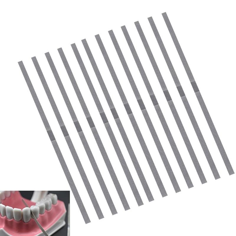 12Pcs Professional Dental Interproximal Strips Stainless Steel 4mm Polishing Kit Denture Orthodontic Maintenance