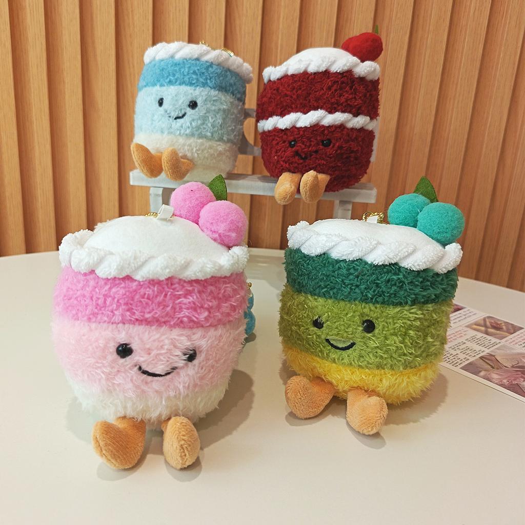 Cute Cute Cake Cup Pendant Plush Toy Doll Birthday Cake Milk Tea Cup Bag Hanging Decoration Keychain Doll