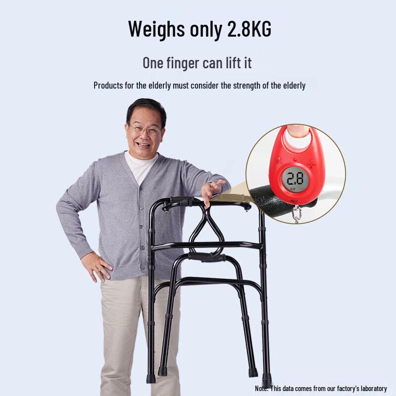 Elderly Mobility Walker with Double Assist Handles and Wheels