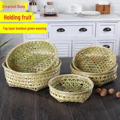 Bamboo Weaving Steamer: Handmade Tray, Fruit Plate, Drain Basket, and Hollowed-Out Basket