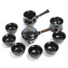 Jianzhan Kiln-Glazed Black Tianmu 11-Piece Tea Set