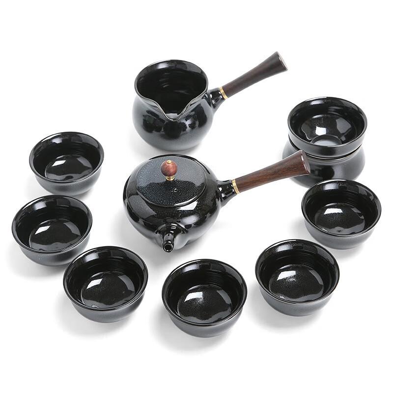 

Jianzhan Tenmoku Kiln-Fired Side Handle Tea Set