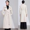 Hepburn Style Double-Breasted Wool Coat for Women - Autumn/Winter French Mid-Length Design