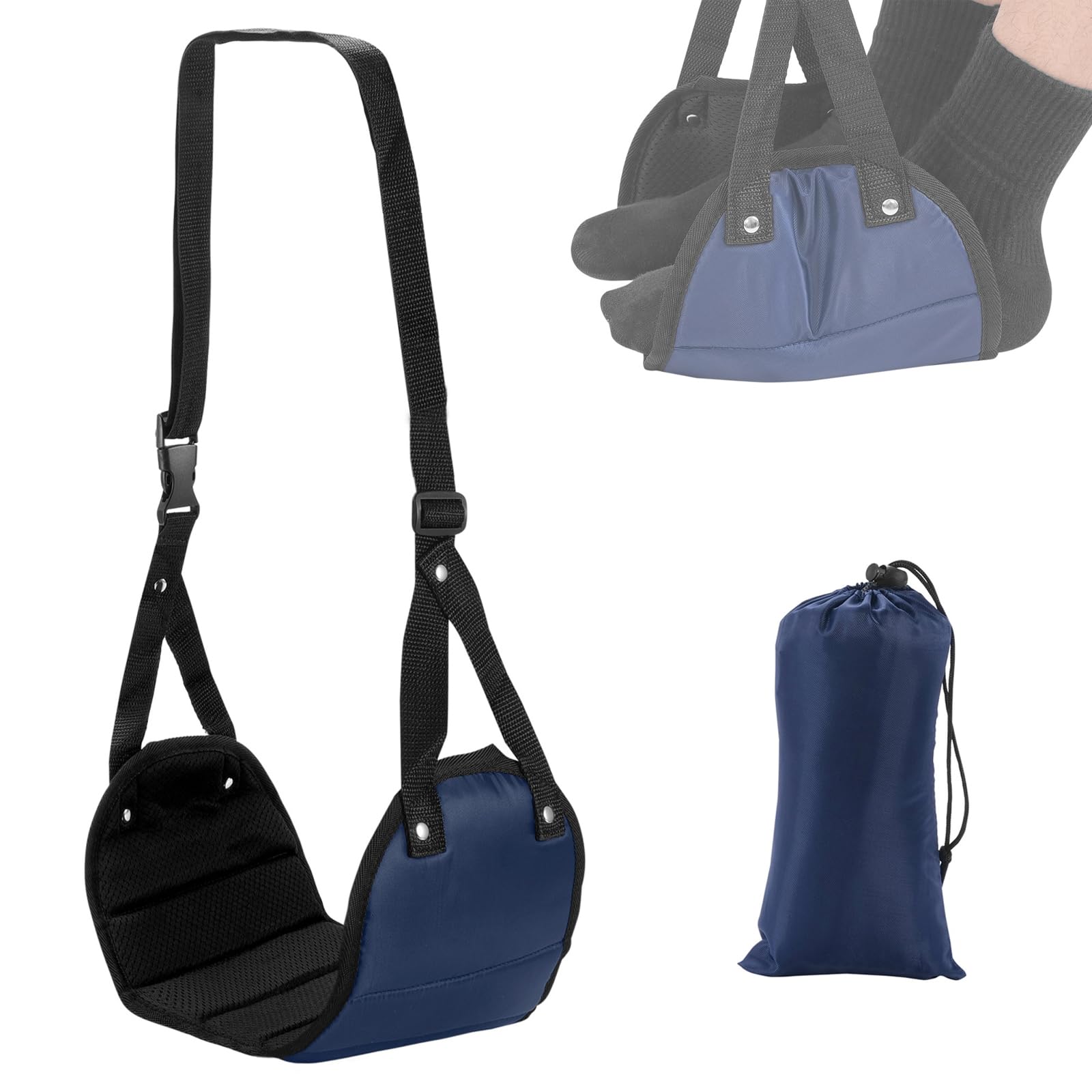 

BTtime Footrest, Hammock, Foldable Foot Support, Travel Footrest, In-Flight Relaxation Aid with Storage Bag, Relaxes and Prevents Leg Swelling During