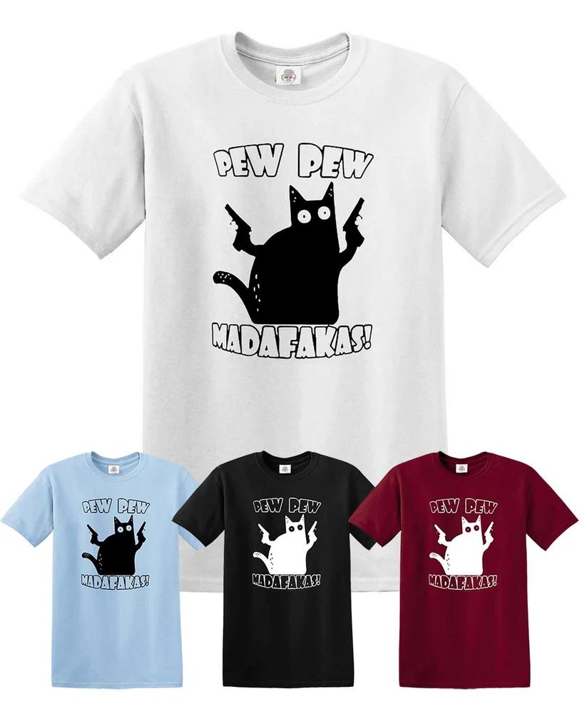 Pew pew madafakas tshirtfunnycat retrokittenxmasgiftmensladiestshirt 2XL