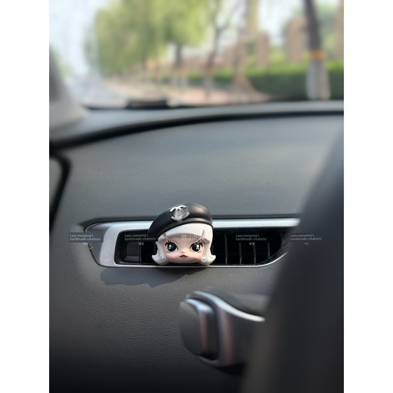 2026 New Tesla Premium Car Air Freshener for Air Conditioning Vent, Niche Cartoon Aroma Diffuser Gypsum