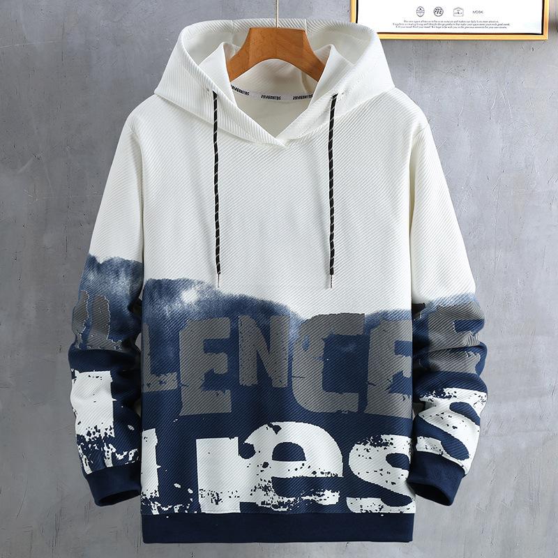 

Весенне-осенняя толстовка с капюшоном, мужская куртка больших размеров, свободная студенческая повседневная толстовка с принтом для подростков 4XL-10XL 9XL синий