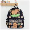Adorable Print Capybara Children Backpack Spacious Lightweight For School Use
