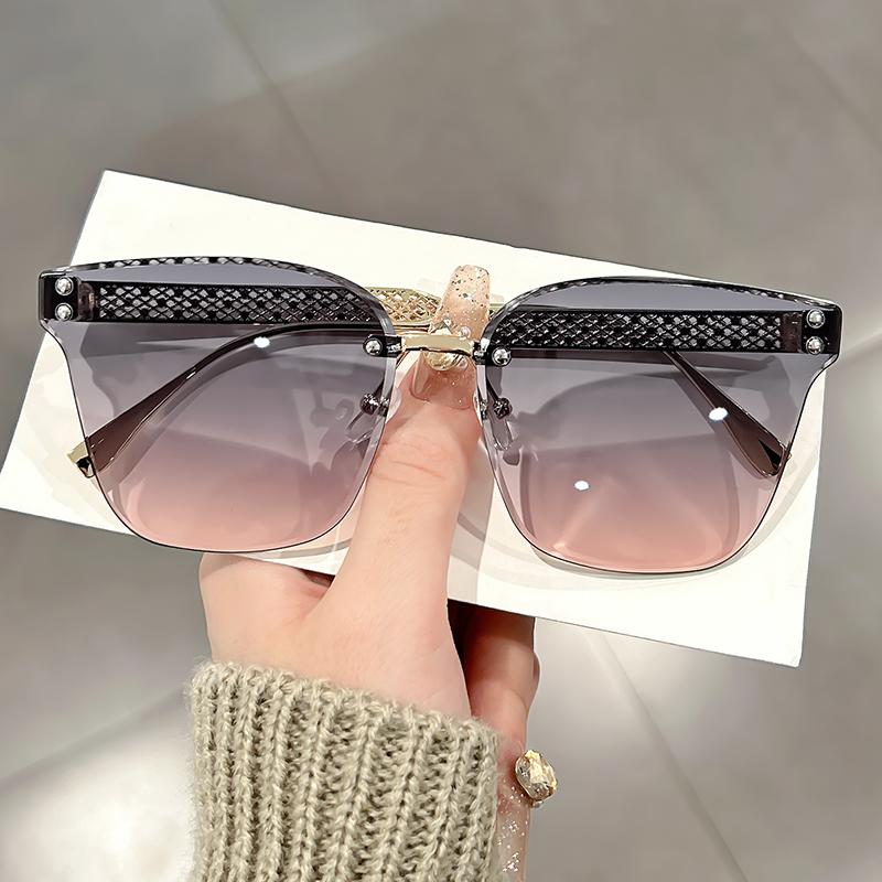 New frameless fashionable sunglasses, European and American ins high-end sunglasses, driving sunglasses