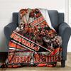 Name Custom Cincinnati Bengals Logo Print Flannel Blanket High Quality Warm Comfortable Cover for All Seasons Perfect for Gifts Home Decor