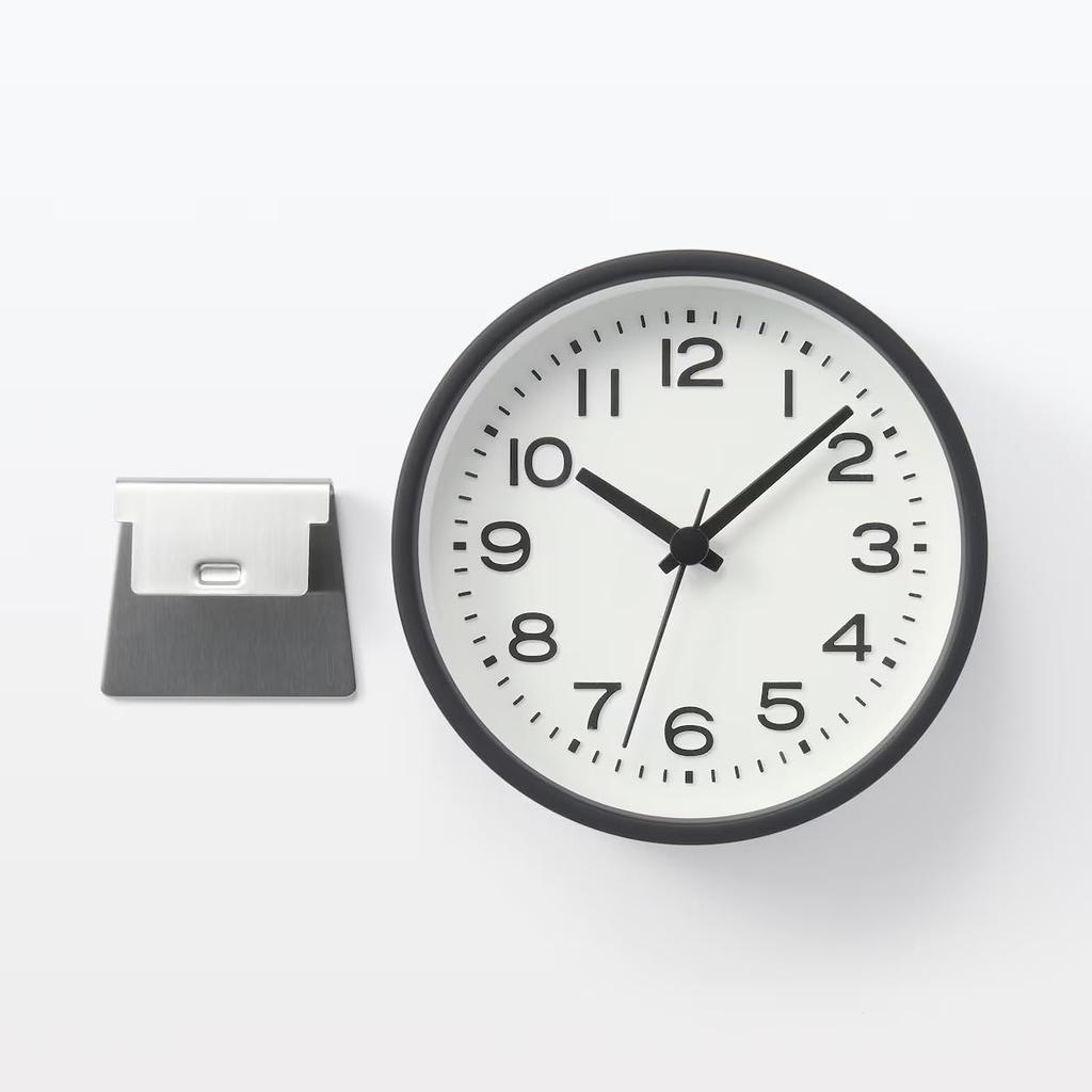 MUJI Analog Clock Small Black 44275719 Width 124 x Depth 54 x Height 130mm (with stand) MJ-ACSB2 (with stand)