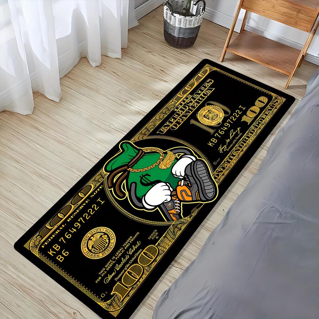 Black Dollar Carpet Living Room Sofa Wear-Resistant Antifouling Floor Mat Bedroom Easy Maintenance Door Mat Home Decor