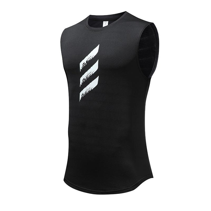 Men's Summer Trendy Pullover Crew Neck Vest Sports Fitness Sleeveless Quick-Dry Tank Top