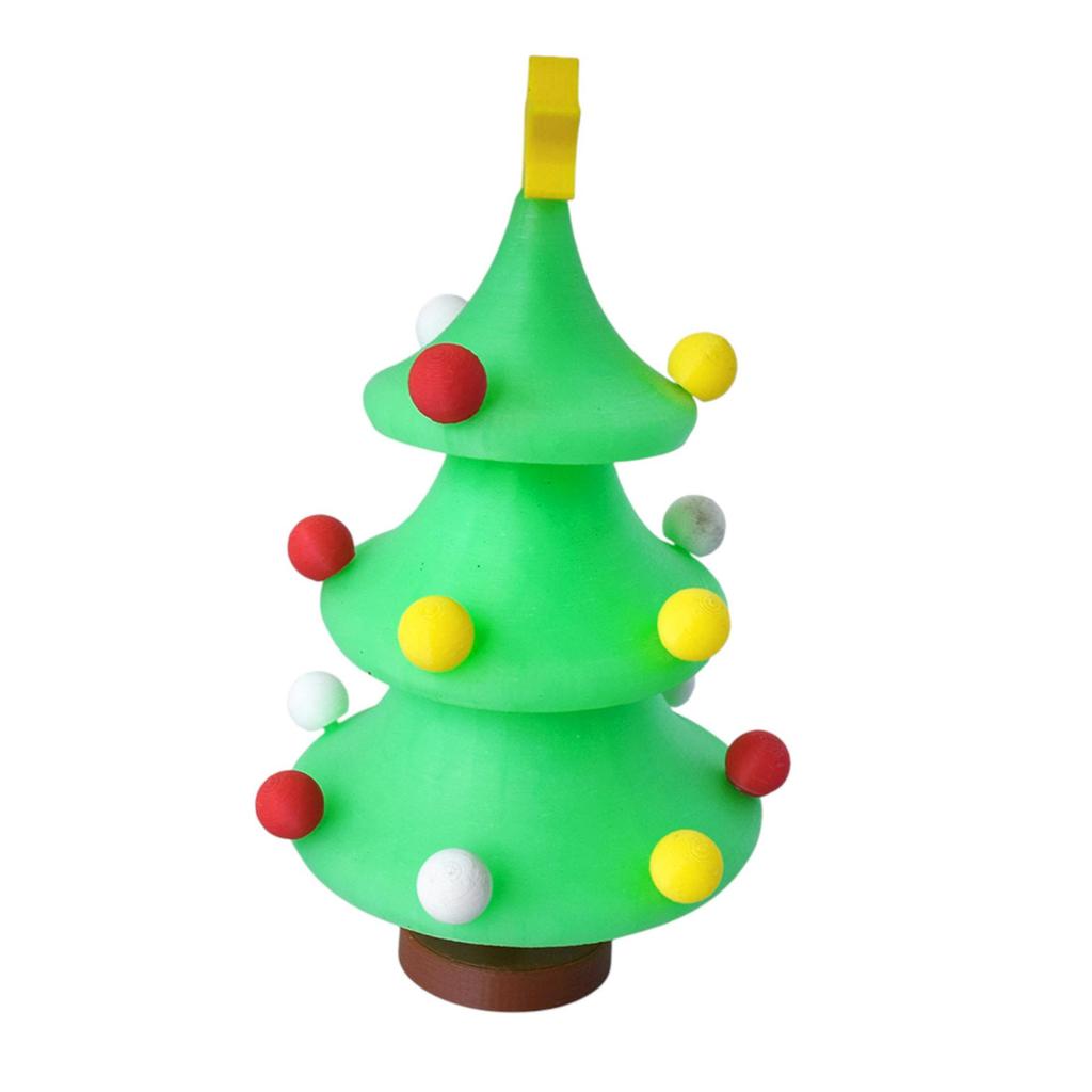 3D Printed Rotating Christmas Tree Ornament - Creative Desktop Decoration Model