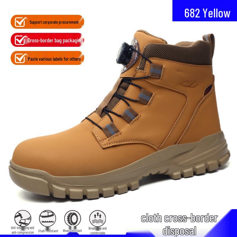 Men's Lightweight Breathable All-Season Safety Shoes - Anti-Smash, Anti-Puncture, Wear-Resistant, Long-Lasting Comfort
