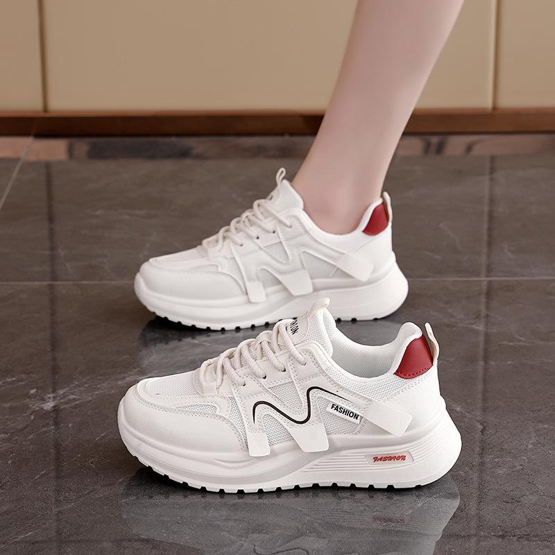 Spring Lightweight Mesh Student Sports Shoes Women's Fashion Platform Casual Shoes Simple and Versatile Harajuku