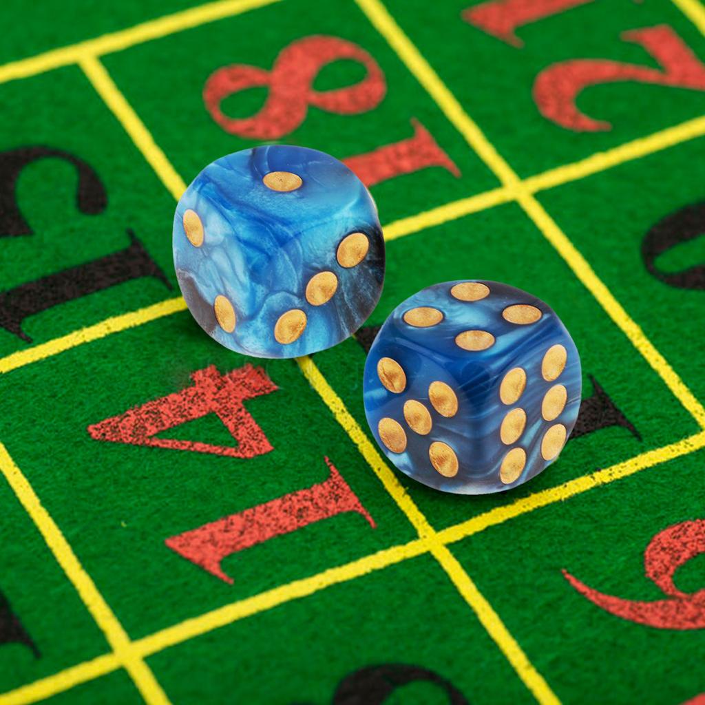 20 Pcs Acrylic Double Color Dices Role Playing Table Game Dices Six Sided Dices Round Corner Dices Mahjong Accessories