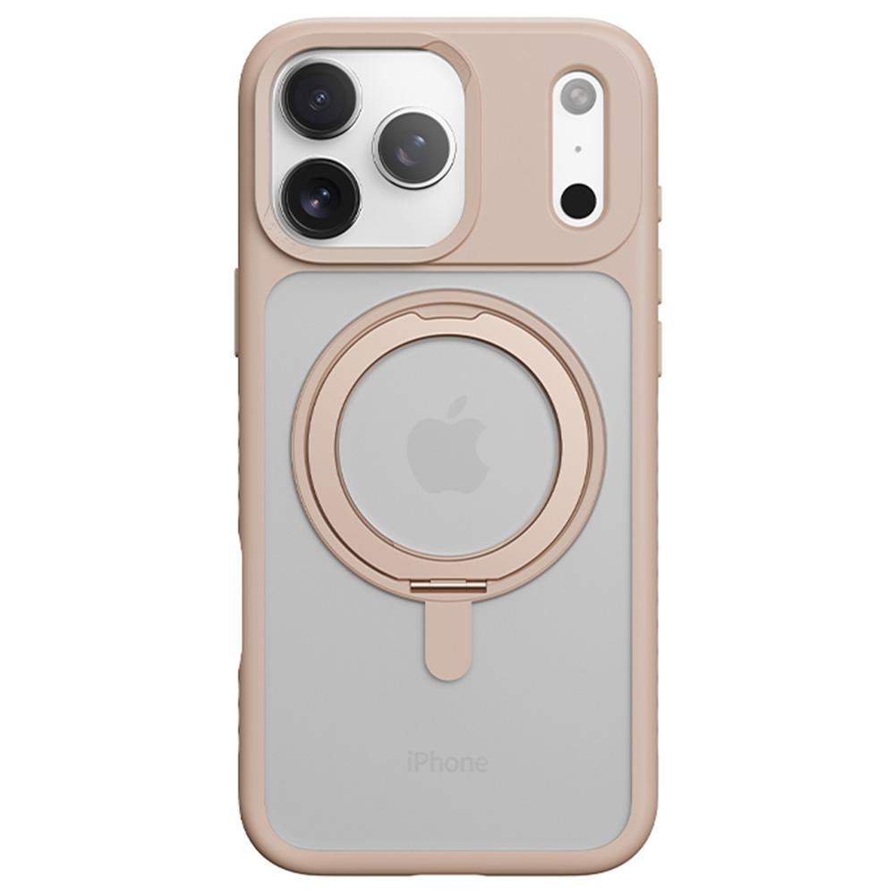 

ROCK For iPhone 17 Pro Case with Magnetic Rotating Kickstand Skin-Feel PC + TPU Phone Cover