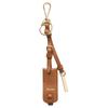 Prada Brand Logo Mirror Pendant with Carabiner and Ring Calfskin Bag Peripheral Unisex Couple Model Brown