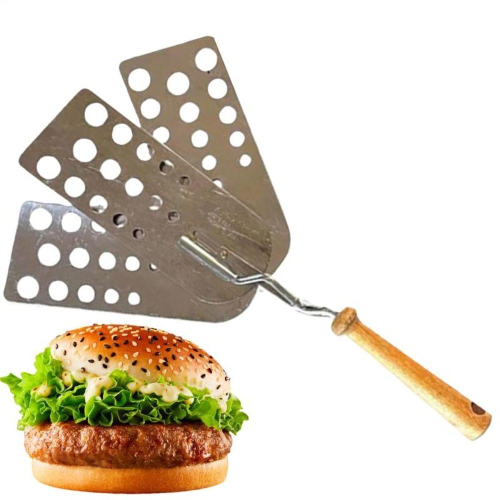 Stainless Steel Hot Meat Patty Spatula Heat Resistant BBQ Spatula New Burger Flip Smasher  Kitchen