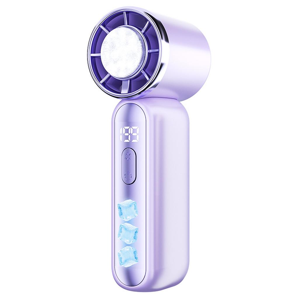 Portable Digital Display Handheld Fan with Cooling Function Rechargeable Battery USB Powered Adjustable Speed Design